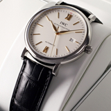 IWC Portofino Automatic White Dial Black Leather Strap Watch for Men - IW356517 Buy Now By IWC