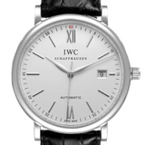 IWC Portofino Automatic White Dial Black Leather Strap Watch for Men - IW356501 Buy Now By IWC