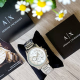 Armani Exchange Outerbanks Chronograph Silver Dial Silver Steel Strap Watch For Men - AX7141 Buy Now By Armani Exchange