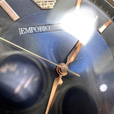 Emporio Armani Renato Analog Blue Dial Black Leather Strap Watch For Men - AR2506 Buy Now By Emporio Armani