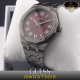 Guess Asset Quartz Red Dial Black Steel Strap Watch For Men - GW0575G5 Buy Now By Guess