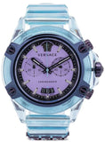 Versace Icon Active Chronograph Purple Dial Blue Silicone Strap Watch For Men - VEZ701523 Buy Now By Versace