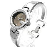 Gucci Guccissima Quartz Diamonds Brown Dial Silver Steel Strap Watch For Women - YA134503 Buy Now By Gucci