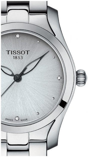 Tissot T Wave Diamonds White Dial Silver Steel Strap Watch For Women - T112.210.11.036.00 Buy Now By Tissot