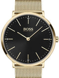 Hugo Boss Horizon Quartz Black Dial Gold Mesh Bracelet Watch For Men - HB1513735 Buy Now By Hugo Boss