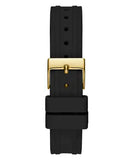 Guess Cosmo Diamonds Gold Dial Black Rubber Strap Watch for Women - GW0034L1 Buy Now By Guess