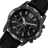 Guess Commander Black Dial Black Rubber Strap Watch for Men - GW0211G3 Buy Now By Guess