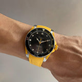 Gucci Dive Black Dial Yellow Rubber Strap Watch For Men - YA136319 Buy Now By Gucci