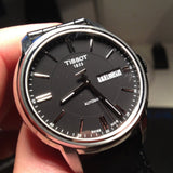 Tissot Automatics III Day Date Black Dial Black Leather Strap Watch For Men - T065.430.16.051.00 Buy Now By Tissot