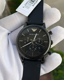 Emporio Armani Dress Chronograph Black Dial Black Leather Strap Watch For Men - AR1918 Buy Now By Emporio Armani