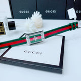 Gucci G Frame Quartz Green & Red Mother of Pearl Dial Multicolor Leather Strap Watch For Women - YA147408 Buy Now By Gucci