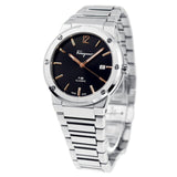 Salvatore Ferragamo F-80 Classic Black Dial Silver Steel Strap Watch for Men - SFDT02423 Buy Now By Salvatore Ferragamo