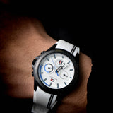 Tommy Hilfiger Aiden Chronograph White Dial White Rubber Strap Watch For Men - 1791862 Buy Now By Tommy Hilfiger