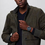 IWC Portofino Chronograph Blue Dial Black Leather Strap Watch for Men - IW391036 Buy Now By IWC