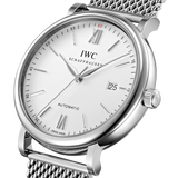 IWC Portofino Automatic White Dial Silver Mesh Bracelet Watch for Men - IW356505 Buy Now By IWC