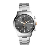 Fossil Townsman Chronograph Grey Dial Silver Steel Strap Watch for Men - FS5407 Buy Now By Fossil