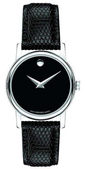 Movado Museum Black Dial Black Leather Strap Watch For Men - 2100002 Buy Now By Movado