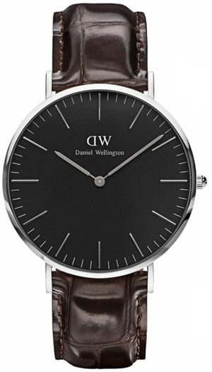Daniel Wellington Classic York Black Dial Brown Leather Strap Watch For Men - DW00100134 Buy Now By Daniel Wellington