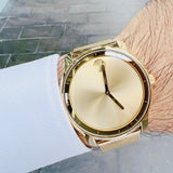 Movado Bold Gold Dial Gold Mesh Bracelet Watch For Men - 3600373 Buy Now By Movado