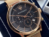 Maserati Epoca Black Dial Gold Mesh Bracelet Watch For Men - R8873618005 Buy Now By Maserati