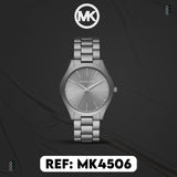 Michael Kors Slim Runway Quartz Grey Dial Grey Steel Strap Watch For Women - MK4506 Buy Now By Michael Kors