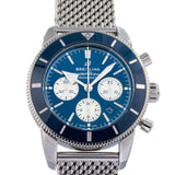 Breitling Superocean Heritage B01 Chronograph 44 Blue Dial Silver Mesh Bracelet Watch for Men - AB0162161C1A1 Buy Now By Breitling