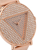 Guess Iconic Diamonds Rose Gold Dial Rose Gold Mesh Bracelet Watch For Women - GW0477L3 Buy Now By Guess
