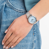 Michael Kors Layton Chronograph Mother of Pearl Blue Dial Silver Steel Strap Watch For Women - MK6847 Buy Now By Michael Kors