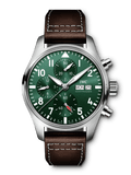 IWC Pilot's Watch Chronograph Edition Racing Green 43mm Green Dial Brown Leather Strap Watch for Men - IW377726 Buy Now By IWC