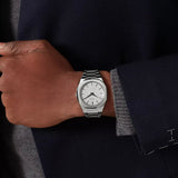 D1 Milano Ultra Thin Linen White Dial Silver Steel Strap Watch for Unisex - D1-UTBJ23 Authentic Buy Shop Now