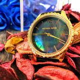 Michael Kors Layton Three Hand Mother of Pearl Black Dial Black Leather Strap Watch For Women - MK2911 Buy Now By Michael Kors