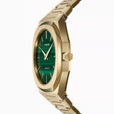 D1 Milano Ultra Thin Malachite Green Dial Gold Steel Strap Watch for Men - D1-UTBJ30 Authentic Buy Shop Now