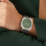 D1 Milano Square Eden Green Dial Silver Steel Strap Watch for Men - D1-SQBJ06 Authentic Buy Shop Now