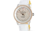 Breitling Navitimer Automatic 35 Mother of Pearl Dial White Leather Strap Watch for Women - U17395211A1P3 Buy Now By Breitling