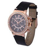 Swarovski Citra Sphere Chronograph Black Dial Black Leather Strap Watch for Women - 5055209 Buy Now By Swarovski