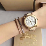 Burberry The City White Dial Haymarket Beige Leather Strap Watch for Women - BU9752 Buy Now By Burberry