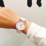 Marc Jacobs Baker White Dial White Leather Strap Watch for Women - MBM1284 Buy Now By Marc Jacobs