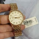 Fossil Tailor Gold Dial Gold Steel Strap Watch for Women - ES3714 Buy Now By Fossil