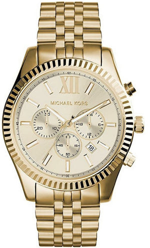 Michael Kors Lexington Gold Dial Gold Steel Strap Watch for Men - MK8281 Buy Now By Michael Kors