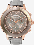 Swarovski Octea Lux Chrono Grey Dial Grey Leather Strap Watch for Women - 5452495 Buy Now By Swarovski