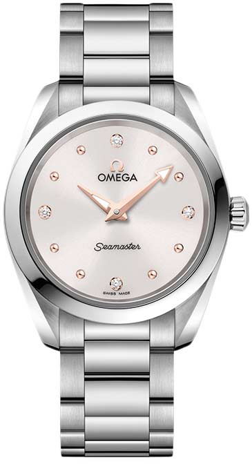 Omega Seamaster Aqua Terra Quartz Diamond Silver Dial Silver Steel Strap Watch for Women - 220.10.28.60.54.001 Buy Now By Omega