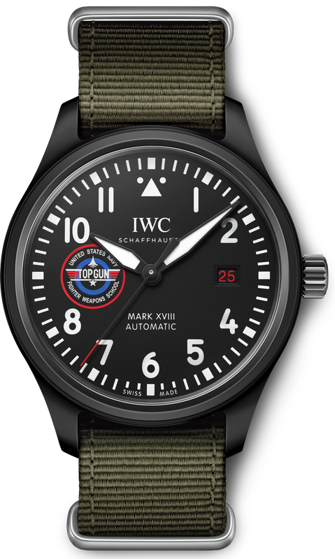 IWC Pilot’s Watch Mark XVIII Top Gun Edition “SFTI” Black Dial Green Nylon Strap Watch for Men - IW324712 Buy Now By IWC
