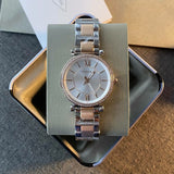 Fossil Carlie Silver Dial Two Tone Steel Strap Watch for Women - ES4342 Buy Now By Fossil