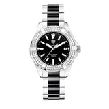Tag Heuer Aquaracer Quartz Diamonds Black Dial Two Tone Steel Strap Watch for Men - WAY131E.BA0913 Buy Now By Tag Heuer