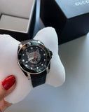 Gucci Dive Feline Black Dial Black Rubber Strap Watch For Men - YA136323 Buy Now By Gucci