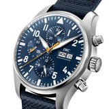 IWC Pilot's Automatic Chronograph 43mm Blue Dial Blue Calfskin Strap Watch for Men - IW377729 Buy Now By IWC