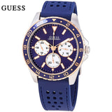 Guess Odyssey Multifunction Blue Dial Blue Rubber Strap Watch For Men - W1108G4 Buy Now By Guess