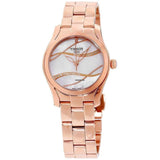 Tissot T Wave T Lady Mother of Pearl Dial Rose Gold Steel Strap Watch For Women - T112.210.33.111.00 Buy Now By Tissot