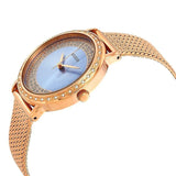 Guess Willow Crystal Blue Dial Rose Gold Mesh Bracelet Watch For Women - W0836L1 Buy Now By Guess