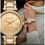 Michael Kors Parker Gold Mother of Pearl Dial Gold Steel Strap Watch for Women - MK6425 Buy Now By Michael Kors